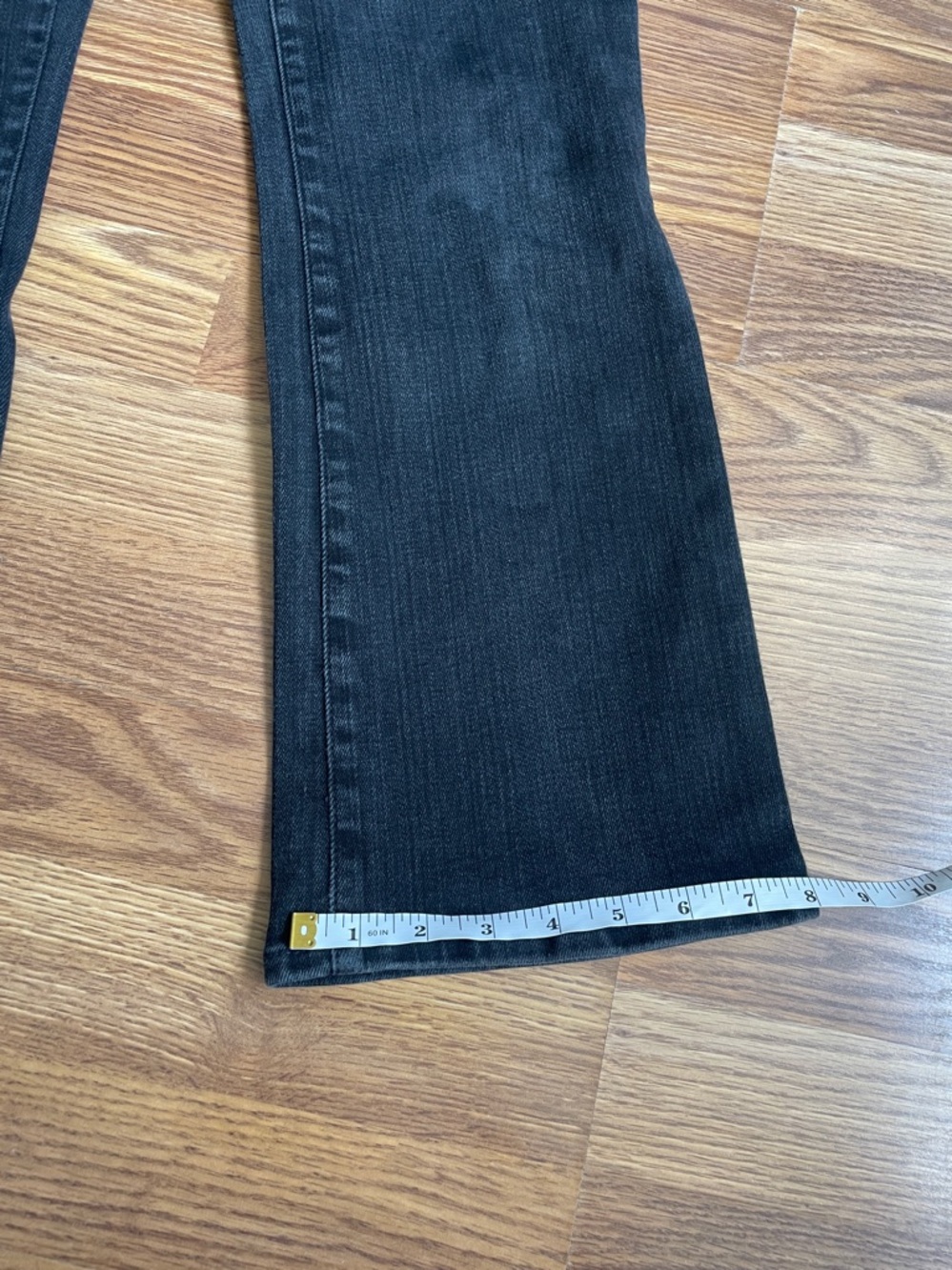Madewell Women's Mid-Rise Kick Out Crop Flare Stretch Black Jeans Size 28 - Picture 13 of 14